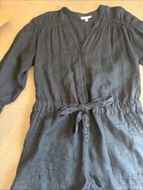 JoieWomen’s Black Linen Tie-Waist shorts  romper  joie  size medium